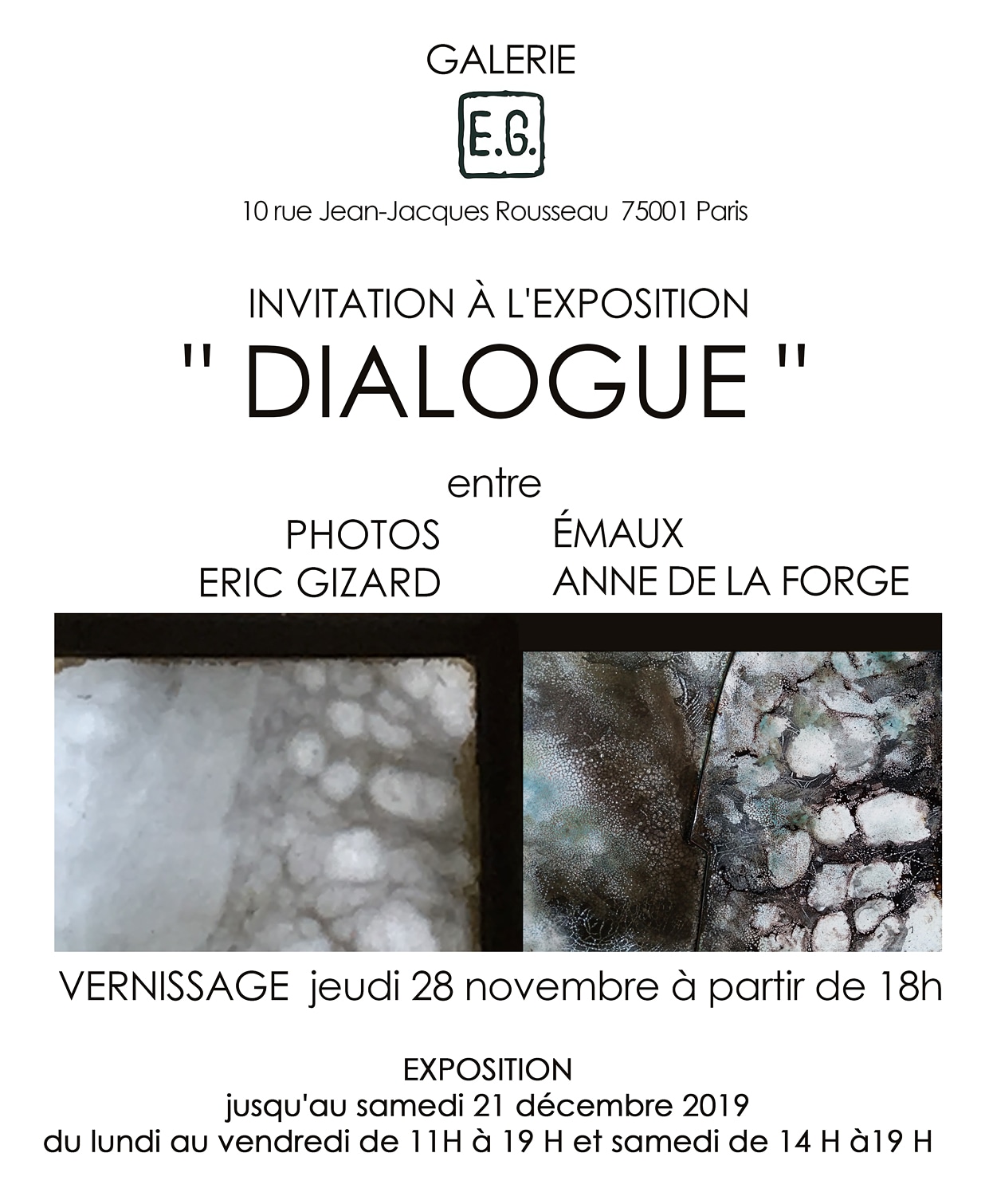 affiche de l'exposition Dialogue fin 2019 début 2020